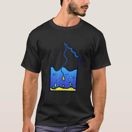 かわいい釣りエサ 海の抽象画 Tシャツ (正面)