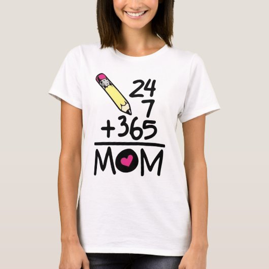 かわいい鉛筆のママ数学教師ギフト Tシャツ (正面)