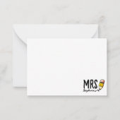 かわいい鉛筆の先生の子供の名前カード 学年度初め ノートカード (正面)