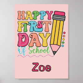 かわいい鉛筆の水玉模様で楽しい学校生活を ポスター
