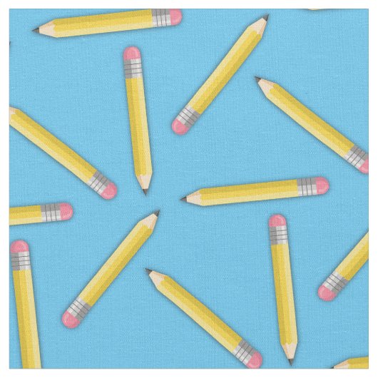 かわいい鉛筆スクールサプライ・クラフト ファブリック (クローズアップ)