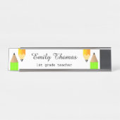 かわいい鉛筆スクール先生教室 デスクネームプレート (正面)