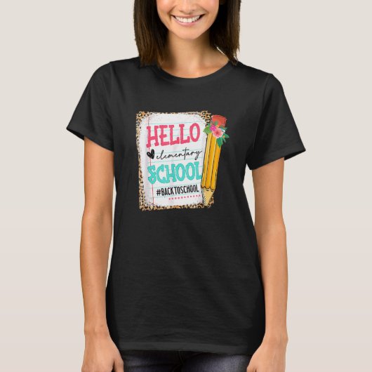 かわいい鉛筆ハロー小学校Sの初日 Tシャツ (正面)