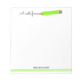 かわいい鉛筆Aノート先生 パーソナライズされた ノートパッド (正面)