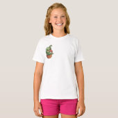 かわいい鉢植えのシダモンスターがキノコを抱っこしている子供たち Tシャツ (正面フル)