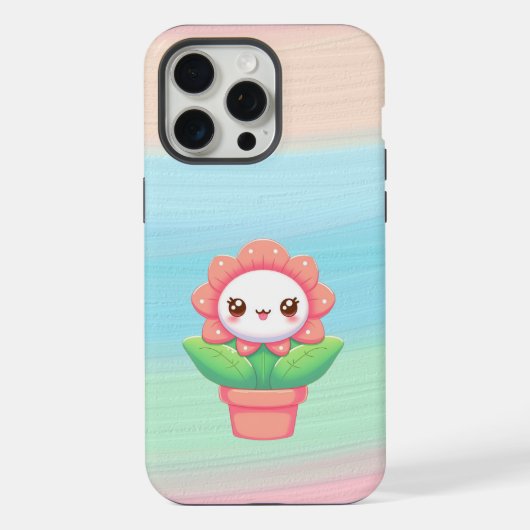かわいい鉢植えの花のiPhone / iPadケース iPhoneケース (裏面)