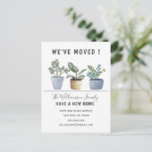 かわいい鉢植え引っ越しました発表 案内ポストカード (スタンド正面)