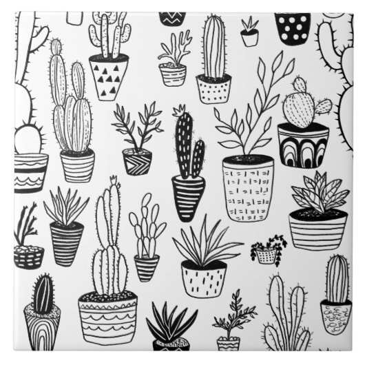 かわいい鉢植え手作り柄植え愛好家 タイル (正面)