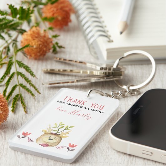 かわいい鉢植え救済を育ててくれてありがとう キーホルダー (正面右)