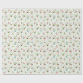 かわいい鉢植え花植物園 ラッピングペーパー (フラット)