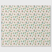 かわいい鉢植え花植物園 ラッピングペーパー (フラット)