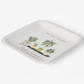 かわいい鉢状の葉状の多肉植物ブライダルシャワー ペーパープレート (傾斜あり)