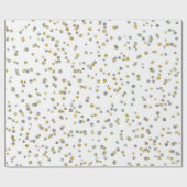 かわいい銀の金ゴールド柄新年 ラッピングペーパー (フラット)