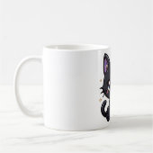 かわいい銀河系ブラックキャットマグカワイティシチュアル子猫 コーヒーマグカップ (左)