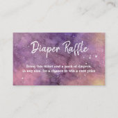 かわいい銀河系水色ベビーシャワーおむつラッフル エンクロージャーカード (正面)