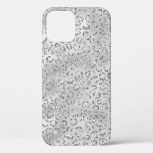 かわいい銀色のチーターヒョウの皮のプリント柄 iPhone 12ケース