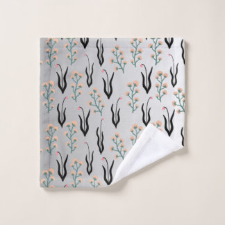 かわいい銀花の水色 ウォッシュタオル