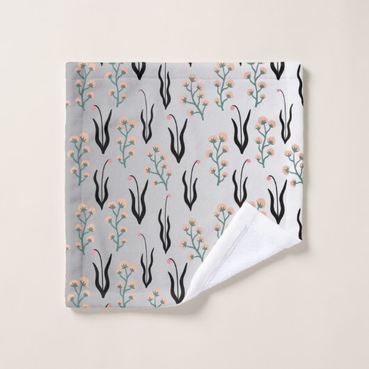 かわいい銀花の水色 ウォッシュタオル (ウォッシュタオル)