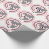 かわいい銀製のベビーの孤 ラッピングペーパー (角)