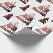 かわいい銅バラ金ゴールドクリスマスツリーベアパターン ラッピングペーパー (角)