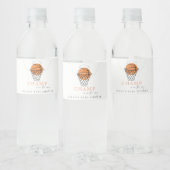 かわいい錆の私たちの小さなチャンプバスケットボールベビーシャワー ペットボトルラベル (ボトル)