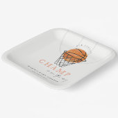 かわいい錆の私たちの小さなチャンプバスケットボールベビーシャワー ペーパープレート (傾斜あり)