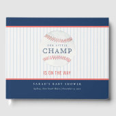 かわいい錆び私たちの小さなチャンプ野球の赤ちゃんシャワー ゲストブック (正面)