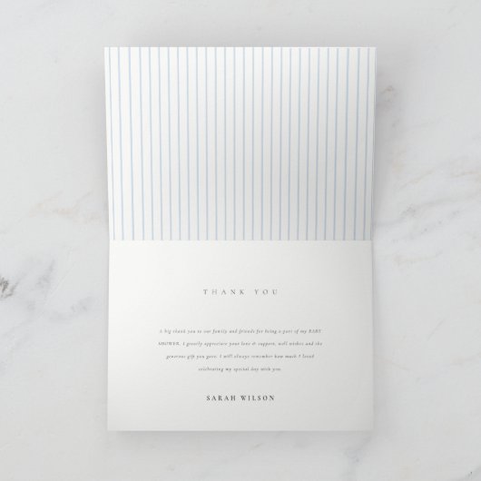 かわいい錆び私たちの小さなチャンプ野球の赤ちゃんシャワー サンキューカード (内部)