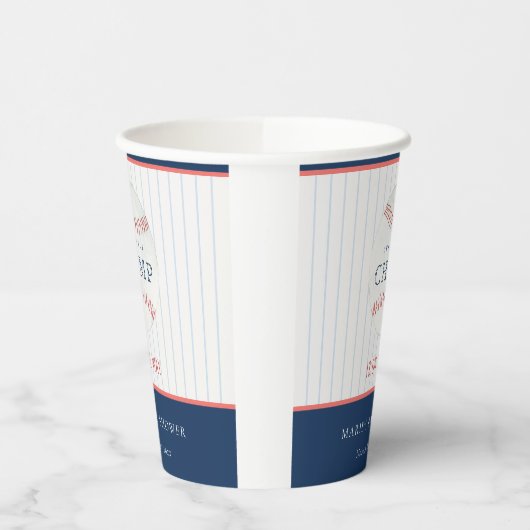 かわいい錆び私たちの小さなチャンプ野球の赤ちゃんシャワー 紙コップ (左)