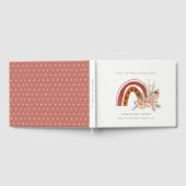 かわいい錆オレンジボホフローラレインボーベビーシャワー ゲストブック (全面)
