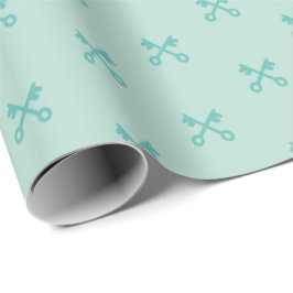 かわいい鍵オンミント ラッピングペーパー