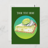 かわいい鍵ライム円の追加メッセージ ポストカード (正面/裏面)