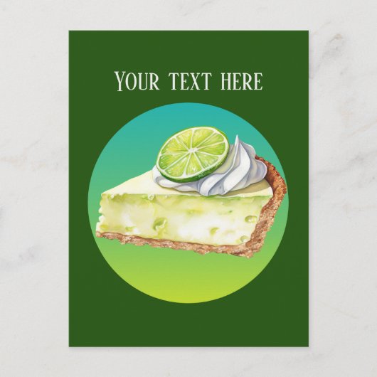 かわいい鍵ライム円の追加メッセージ ポストカード (正面)