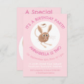 かわいい長い耳のジェルボアのパーソナライズされた誕生日 招待状 (正面/裏面)