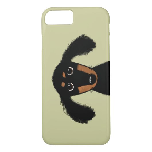 かわいい長い髪のダックスフントの子犬 Case-Mate iPhoneケース (裏面)