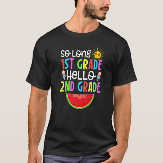かわいい長い1年生こんにちは2年生おもしろい Tシャツ (正面)