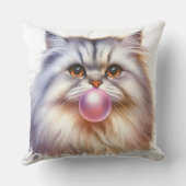 かわいい長毛猫吹のバブルガム子供部屋 クッション (裏面)