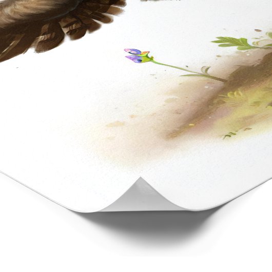 かわいい長絵を描葉フクロウのデジタル写真|過去記事 ポスター (角)