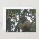 かわいい長耳のフクロウの誕生日ポストカード ポストカード (正面/裏面)