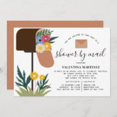 かわいい長距離春フローラベビーシャワー 招待状 (正面/裏面)