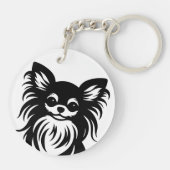 かわいい長髪のチワワ漫画 キーホルダー (裏面)