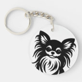 かわいい長髪のチワワ漫画 キーホルダー (正面)