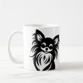 かわいい長髪のチワワ漫画 コーヒーマグカップ (左)