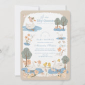 かわいい間抜けガチョウの赤ちゃん 招待状 (正面)