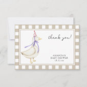 かわいい間抜けガチョウの赤ん感謝していだシャワー サンキューカード (正面)