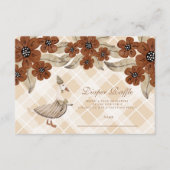 かわいい間抜けガチョウ赤ちゃんシャワーおむつラッフル エンクロージャーカード (正面)