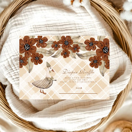 かわいい間抜けガチョウ赤ちゃんシャワーおむつラッフル エンクロージャーカード