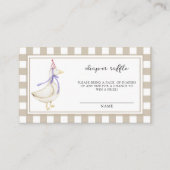 かわいい間抜けガチョウ – おむつラッフルチケット エンクロージャーカード (正面)