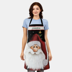 かわいい間抜けサンタスタークリスマスパーソナライズされた エプロン