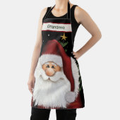 かわいい間抜けサンタスタークリスマスパーソナライズされた エプロン (インサイチュ)
